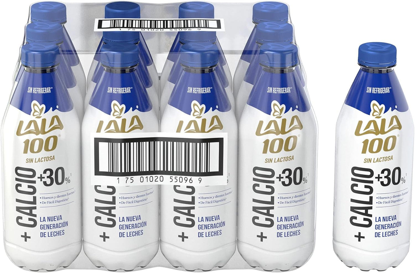 Lala 100 Proteína Light Leche Sin Lactosa Reducida en Grasa x 1 Paquete x 12 Unidades de 1 Litro c/u